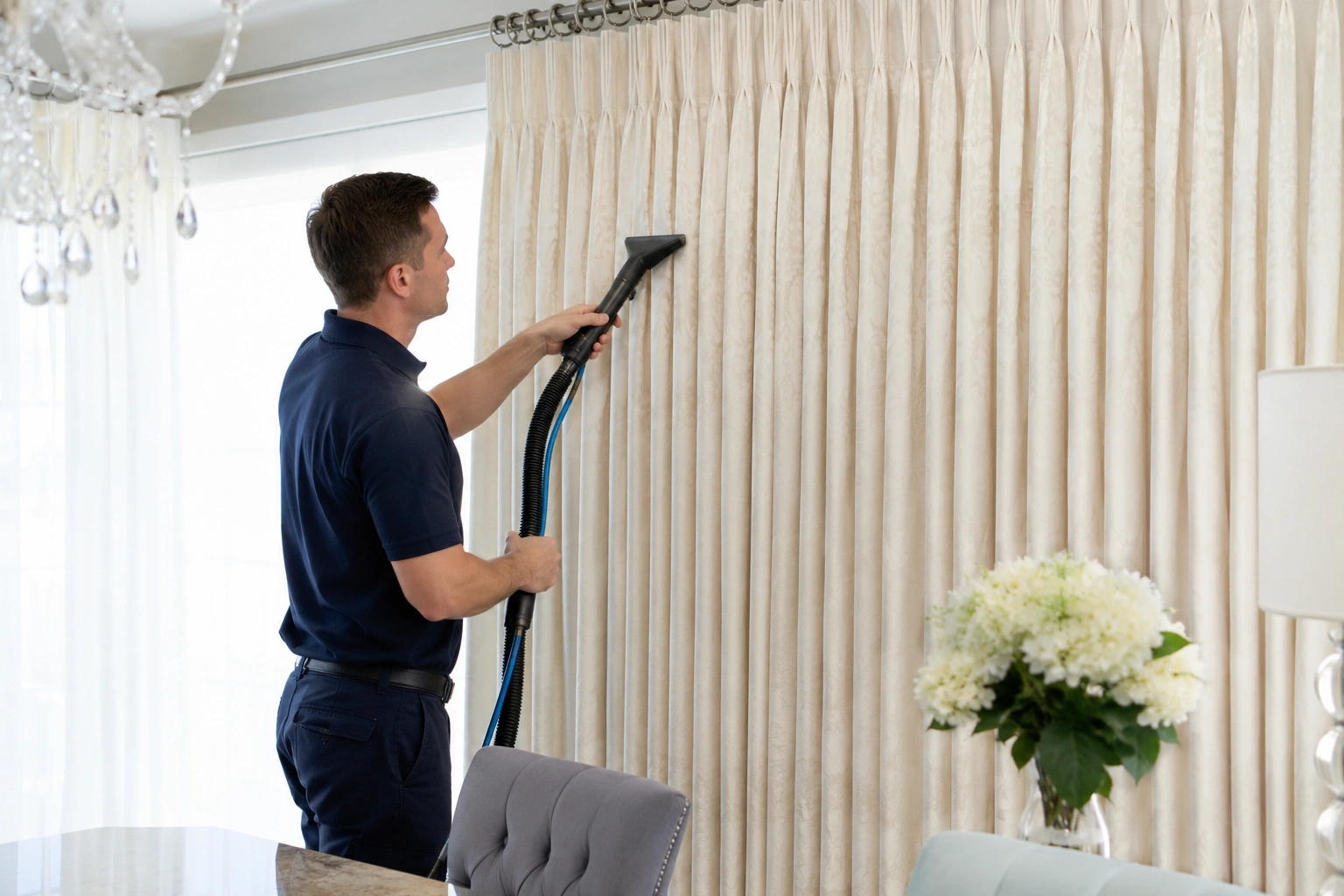 Curtain Cleaning crew working in Seddon